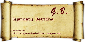 Gyarmaty Bettina névjegykártya